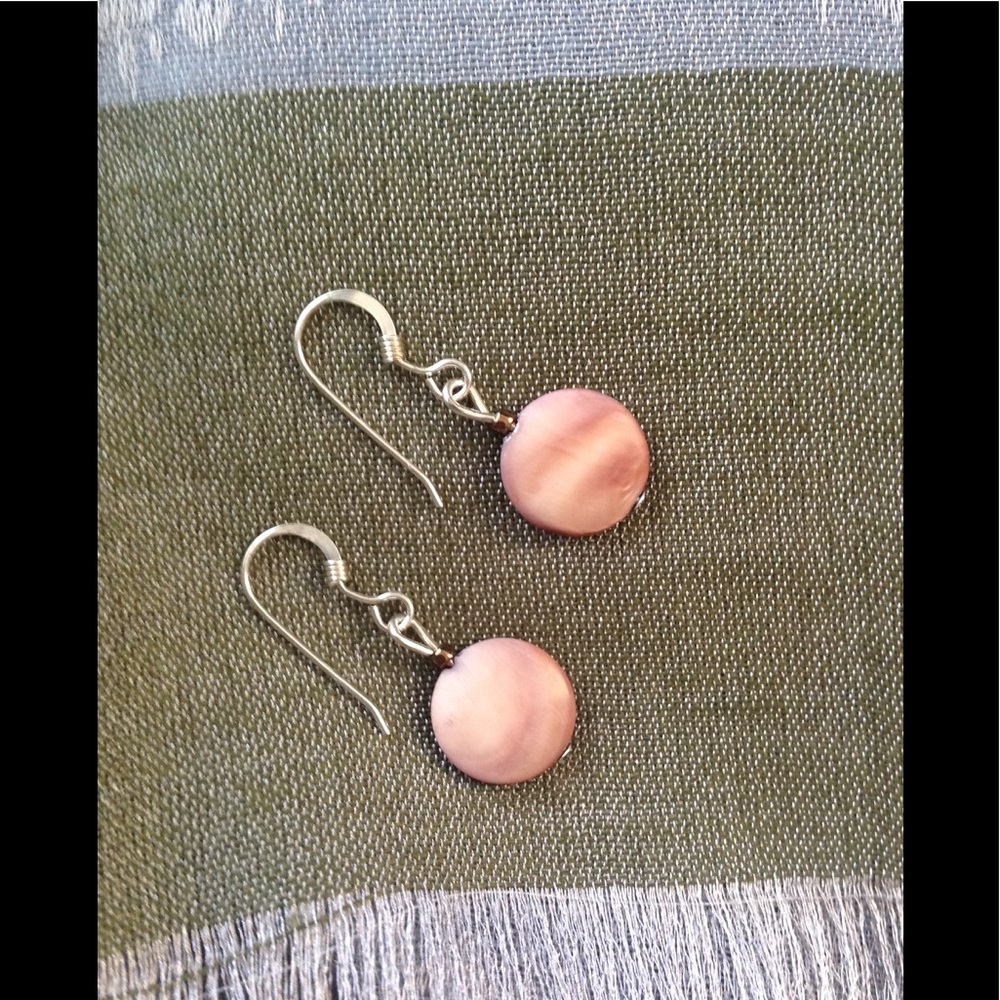 Sterling Silver Coin Pearl earrings